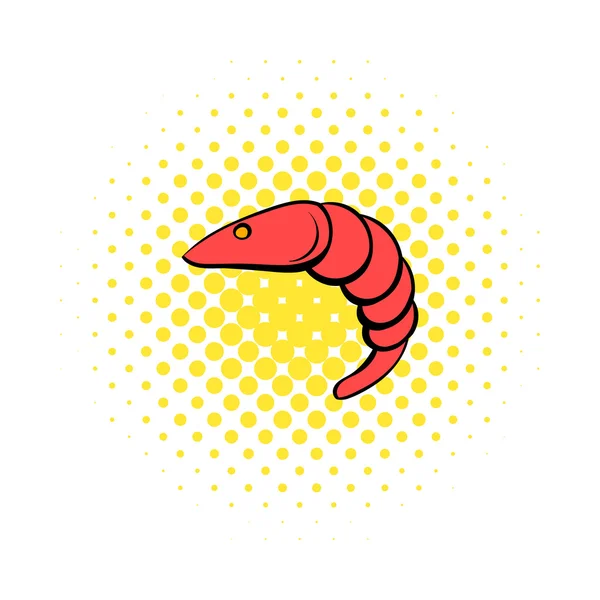 Shrimp icon in comics style — Stock Vector