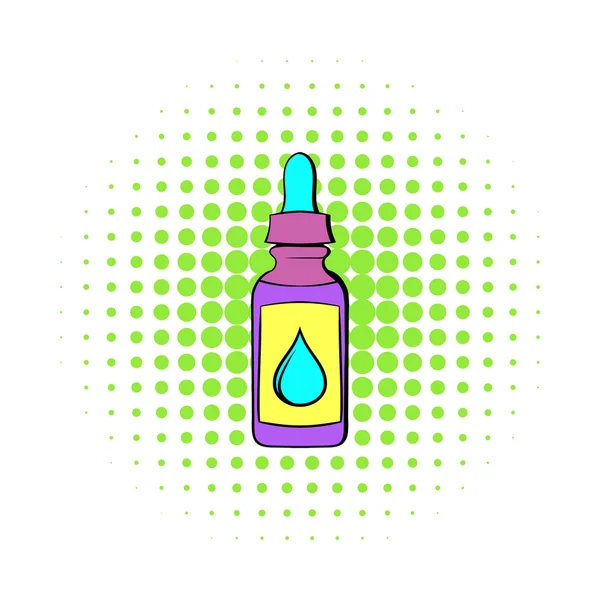 Vape juice bottle icon, comics style — Stock Vector
