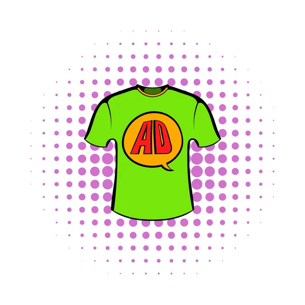 Grön tröja med Ad bokstäver ikonen i serier stil — Stock vektor