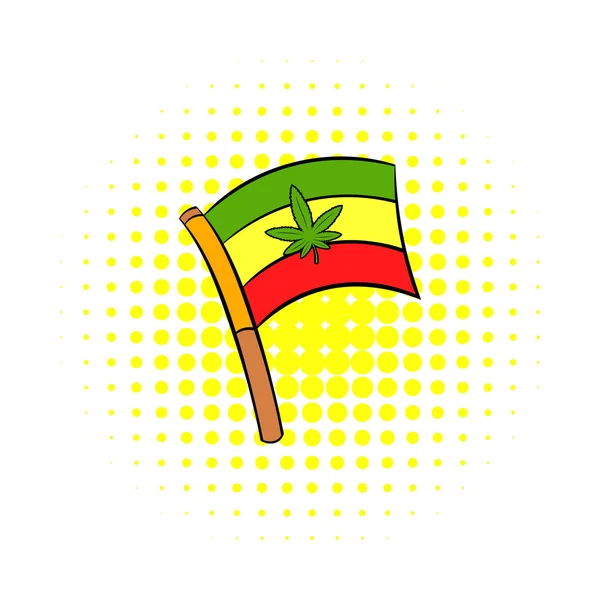 Esrar yaprak rastafarian bayrak simgesini — Stok Vektör