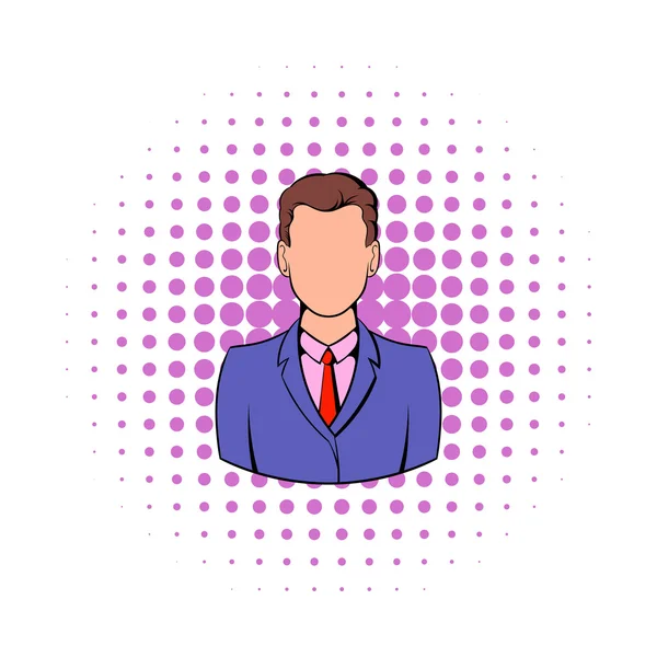 Businessman icon in comics style — Stock Vector
