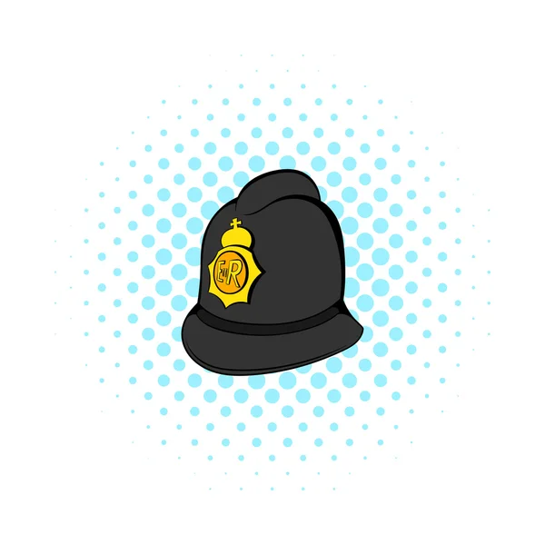 Britská policejní helma ikona, komiks styl — Stockový vektor