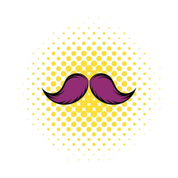 Icono de bigote en estilo cómico — Vector de stock