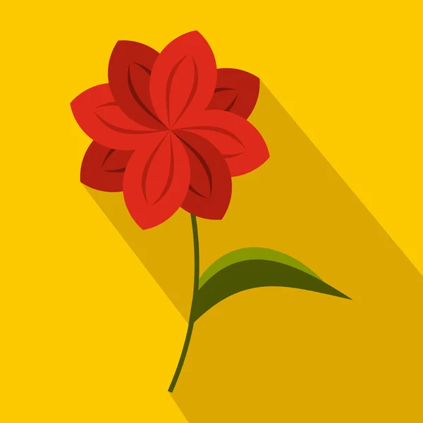 Icono de flor roja en estilo plano — Vector de stock