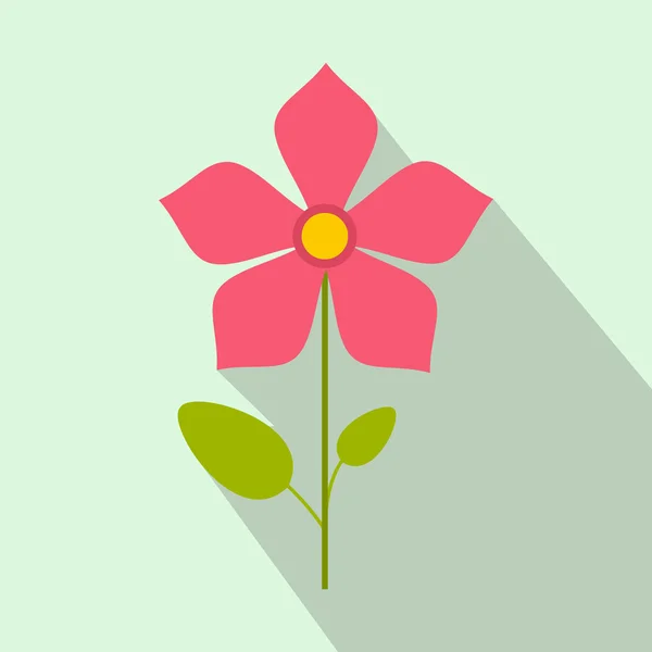 Pink flower icon, flat style — Stock Vector