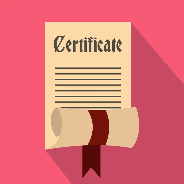 Значок сертифіката у плоскому стилі — стоковий вектор