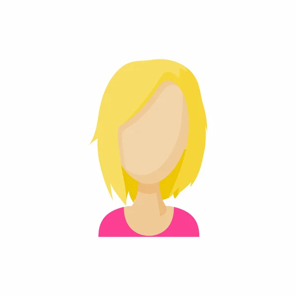 Avatar blond kobieta ikona, stylu cartoon — Wektor stockowy