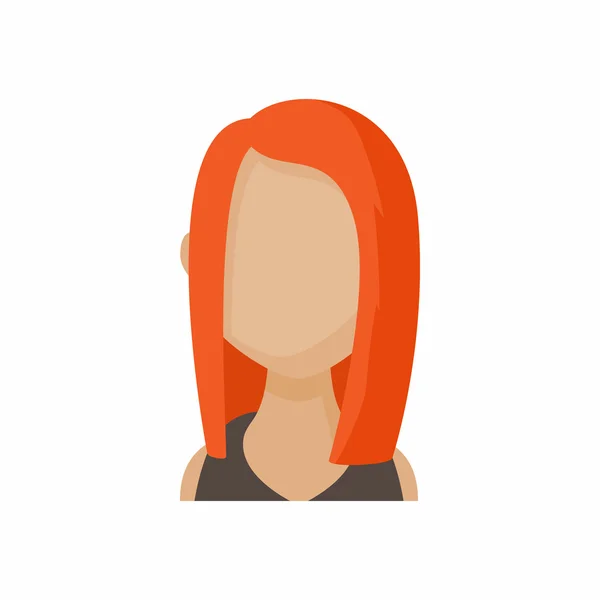 アバターの赤毛の女性アイコン、漫画のスタイル — ストックベクタ