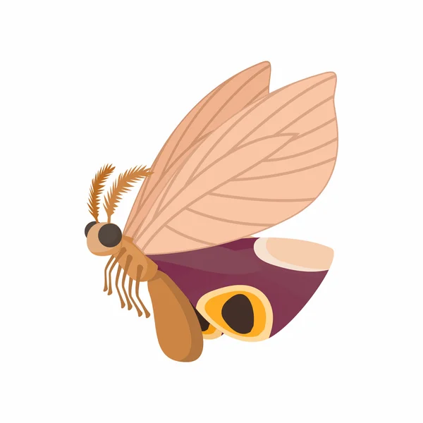Icône papillon brun clair, style dessin animé — Image vectorielle