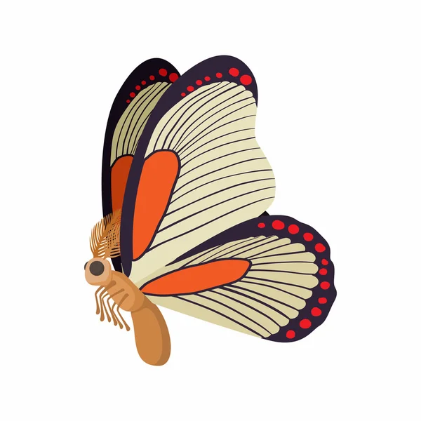 Icono de mariposa naranja claro, estilo de dibujos animados — Vector de stock