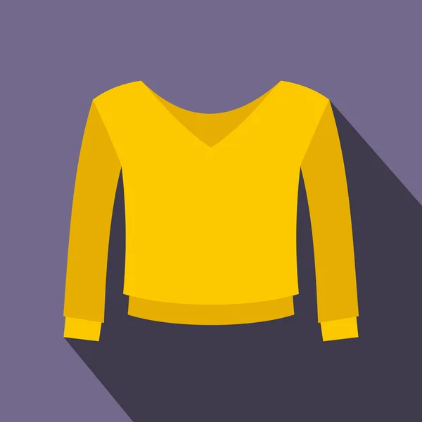 Žlutý svetr ikona, ploché styl — Stockový vektor