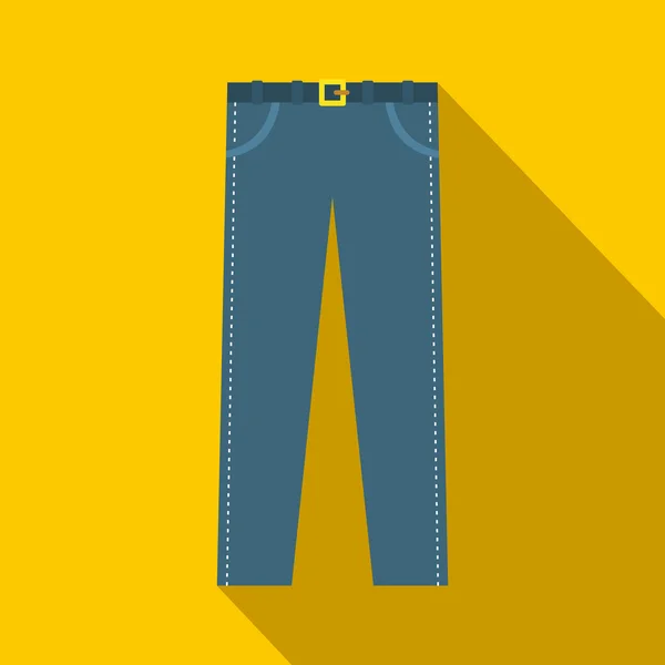 Pantalón con icono de cinturón en estilo plano — Vector de stock