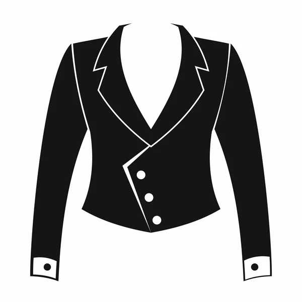 Icona giacca femminile, stile semplice — Vettoriale Stock