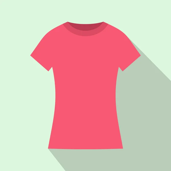 Rosa T-Shirt-Ikone, flacher Stil — Stockvektor