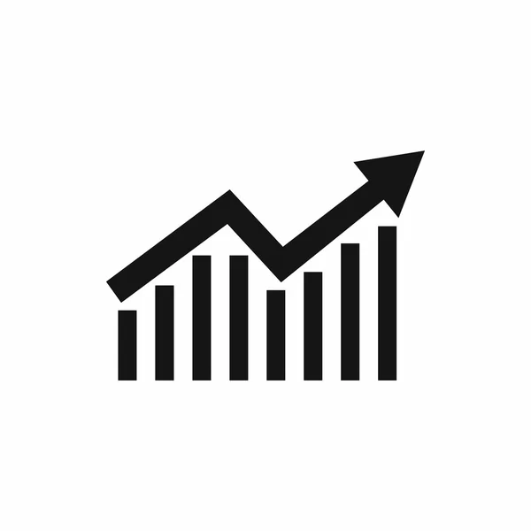 Obchodní graf ikony, jednoduchý styl — Stockový vektor