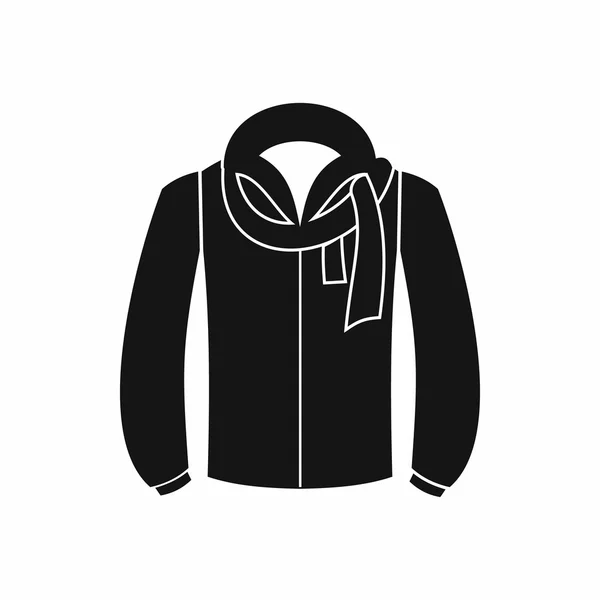 Jacken-Ikone, schwarzer, schlichter Stil — Stockvektor