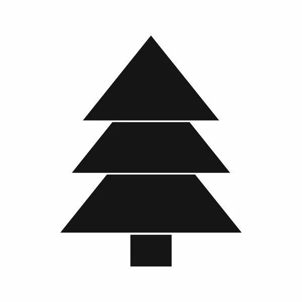 Fir tree, zwarte eenvoudige pictogramstijl — Stockvector
