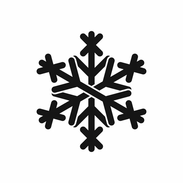 Icono de copo de nieve de Navidad, negro estilo simple — Archivo Imágenes Vectoriales