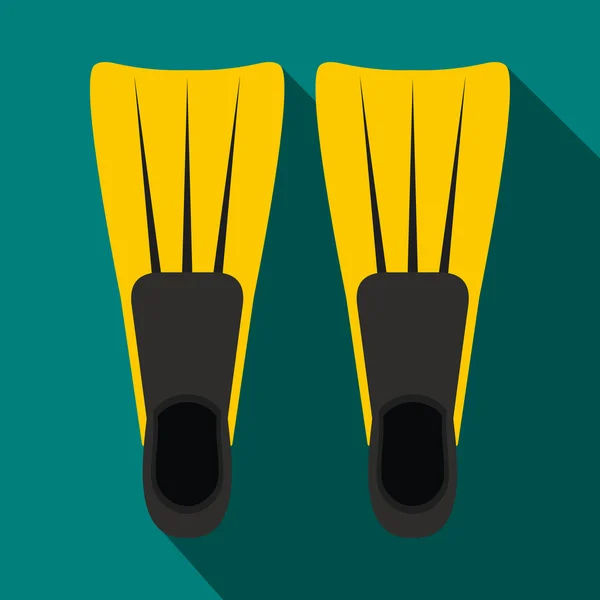 Simfötter för dykning ikon, platt stil — Stock vektor