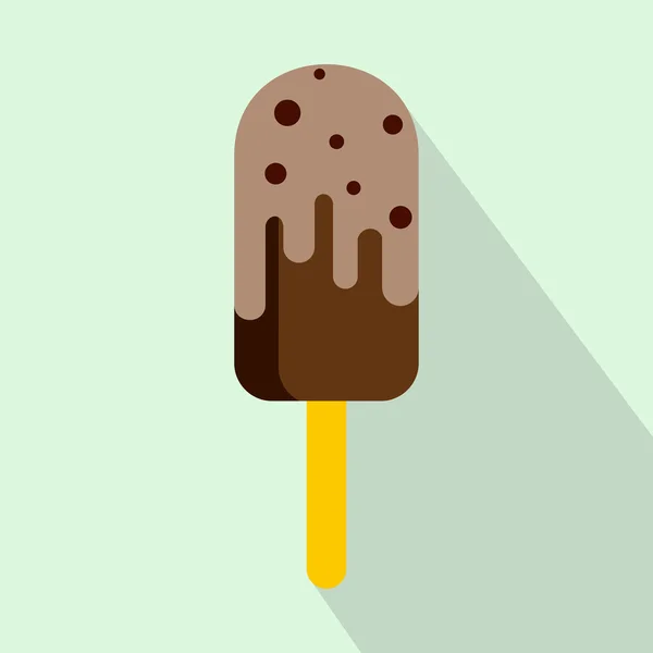 초콜릿 아이스크림 아이콘, 평면 스타일 — 스톡 벡터