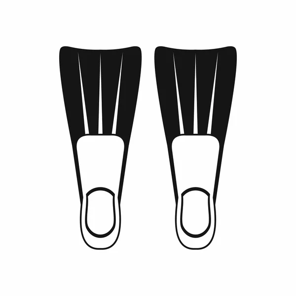 Ploutve potápěčské ikony, jednoduchý styl — Stockový vektor