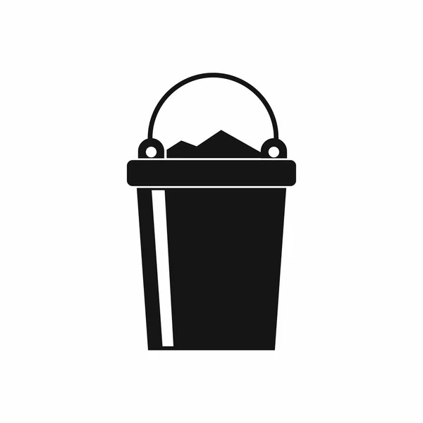 Cubo lleno de icono de la basura, estilo simple — Vector de stock