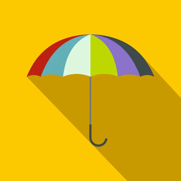 Abrir icono de paraguas colorido, estilo plano — Archivo Imágenes Vectoriales
