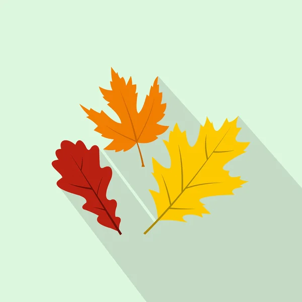 Ikona podzimních listí, plochý styl — Stockový vektor