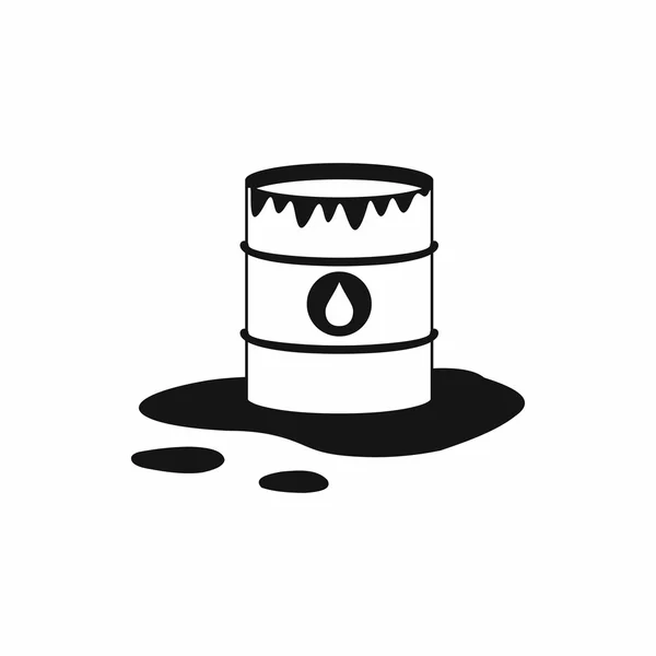Значок иконки разлива нефти и бочки, простой стиль — стоковый вектор