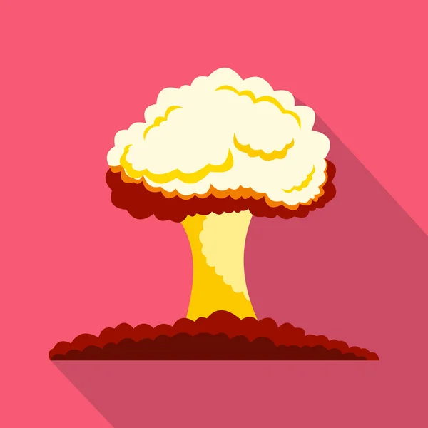 Icône explosion nucléaire, style plat — Image vectorielle