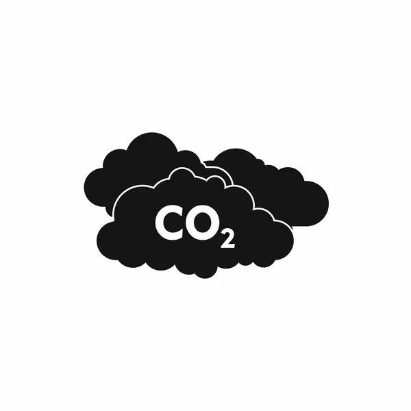 Signo de CO2 e icono de nube, estilo simple — Archivo Imágenes Vectoriales