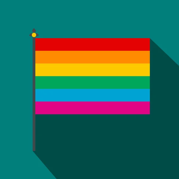 Icono de bandera de arco iris, estilo plano — Vector de stock