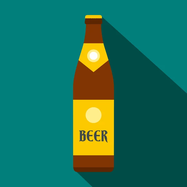 Bier fles icoon, platte stijl — Stockvector