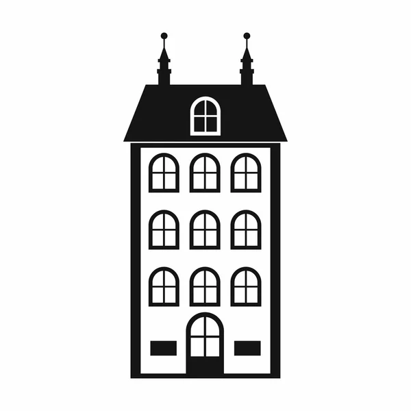 Casa com três andares ícone, estilo simples — Vetor de Stock