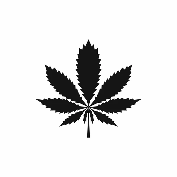 Marihuana blad pictogram, eenvoudige stijl — Stockvector