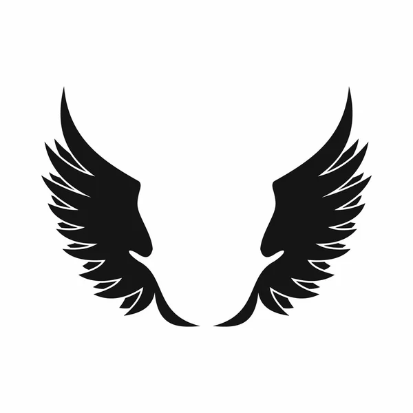 Vleugels pictogram in eenvoudige stijl — Stockvector