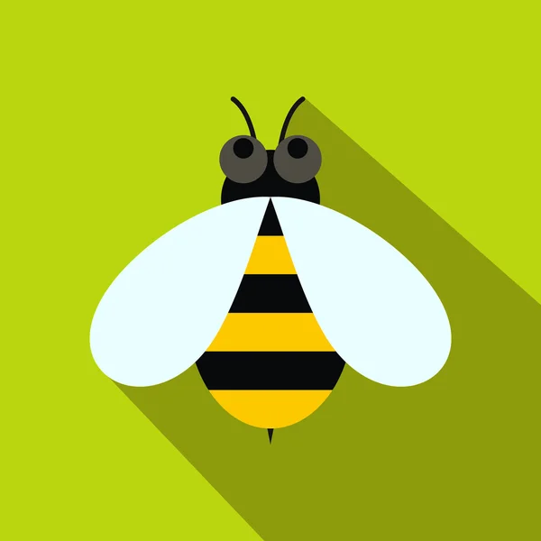 Honey Bee pictogram, vlakke stijl — Stockvector