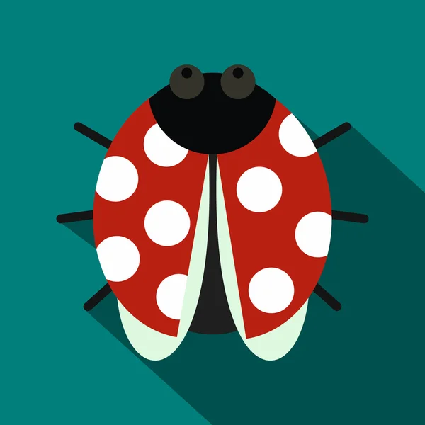 Ladybug icon, flat style — Stock Vector