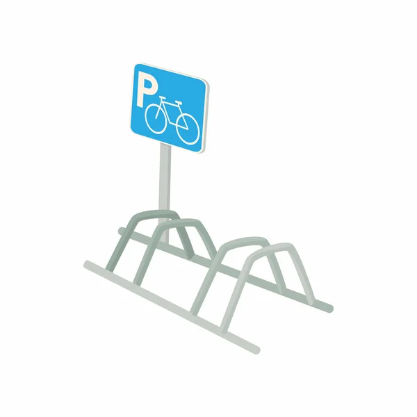 Ícone de estacionamento de bicicleta, estilo cartoon —  Vetores de Stock