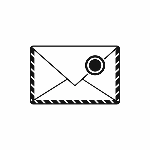 Sobre postal con icono de sello, estilo simple — Vector de stock