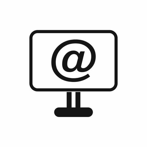 Monitor con icono de signo de correo electrónico, estilo simple — Archivo Imágenes Vectoriales