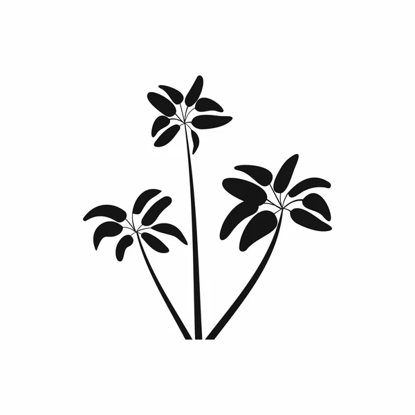 Drei Palmen Symbol, einfacher Stil — Stockvektor