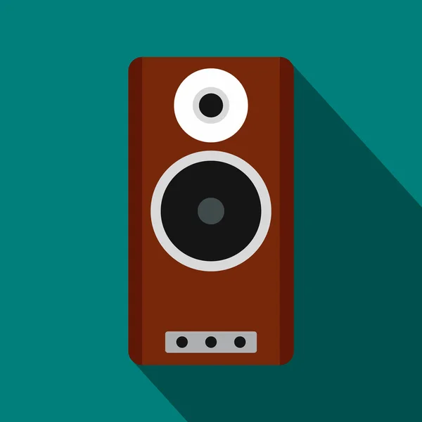 Brown speaker icon, flat style — Stock Vector