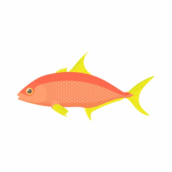 Icône de poisson orange, style dessin animé — Image vectorielle