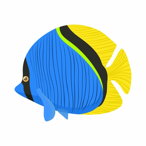 Icône de poisson chirurgien, style dessin animé — Image vectorielle