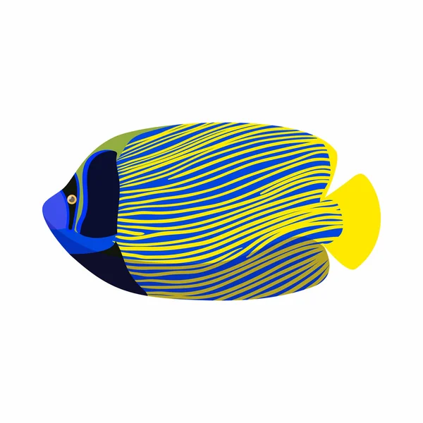Icona di pesce angelo tropicale, stile cartone animato — Vettoriale Stock