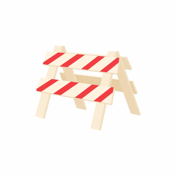 Trafik barriär ikon, tecknad stil — Stock vektor