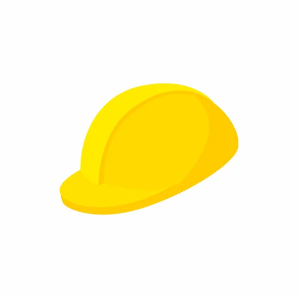 Icona con cappello rigido giallo, stile cartone animato — Vettoriale Stock