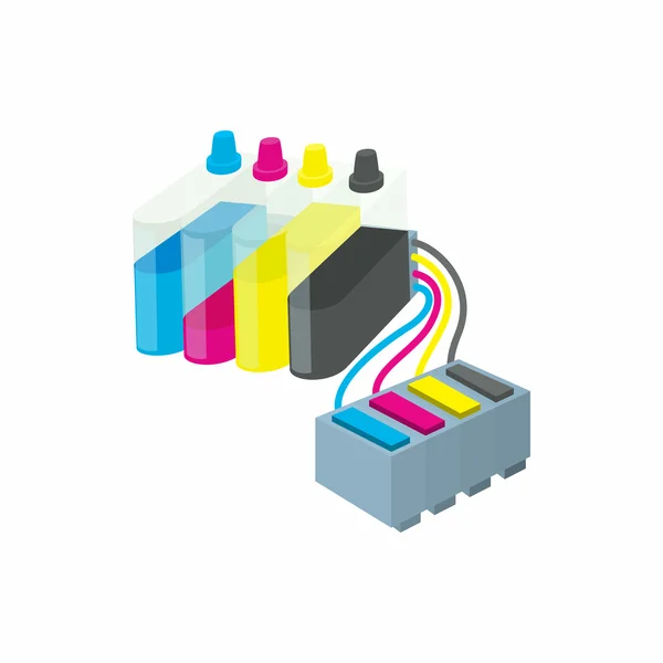 Kazety pro barevné inkoustové tiskárny ikonu — Stockový vektor