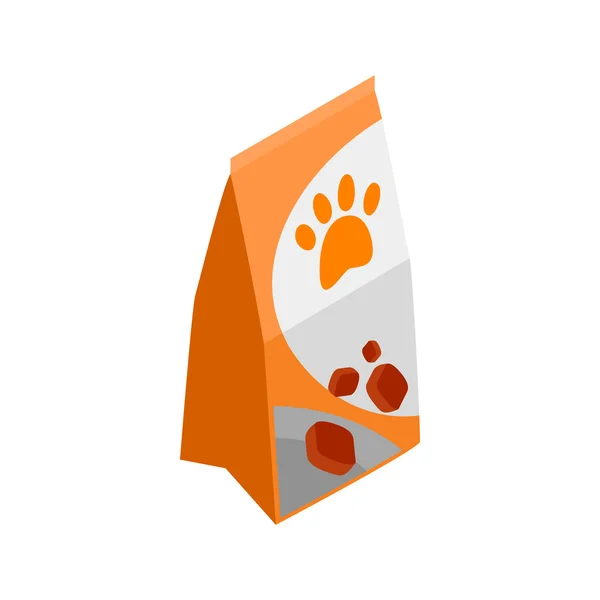 Упаковка иконки корма для собак, изометрический 3d стиль — стоковый вектор